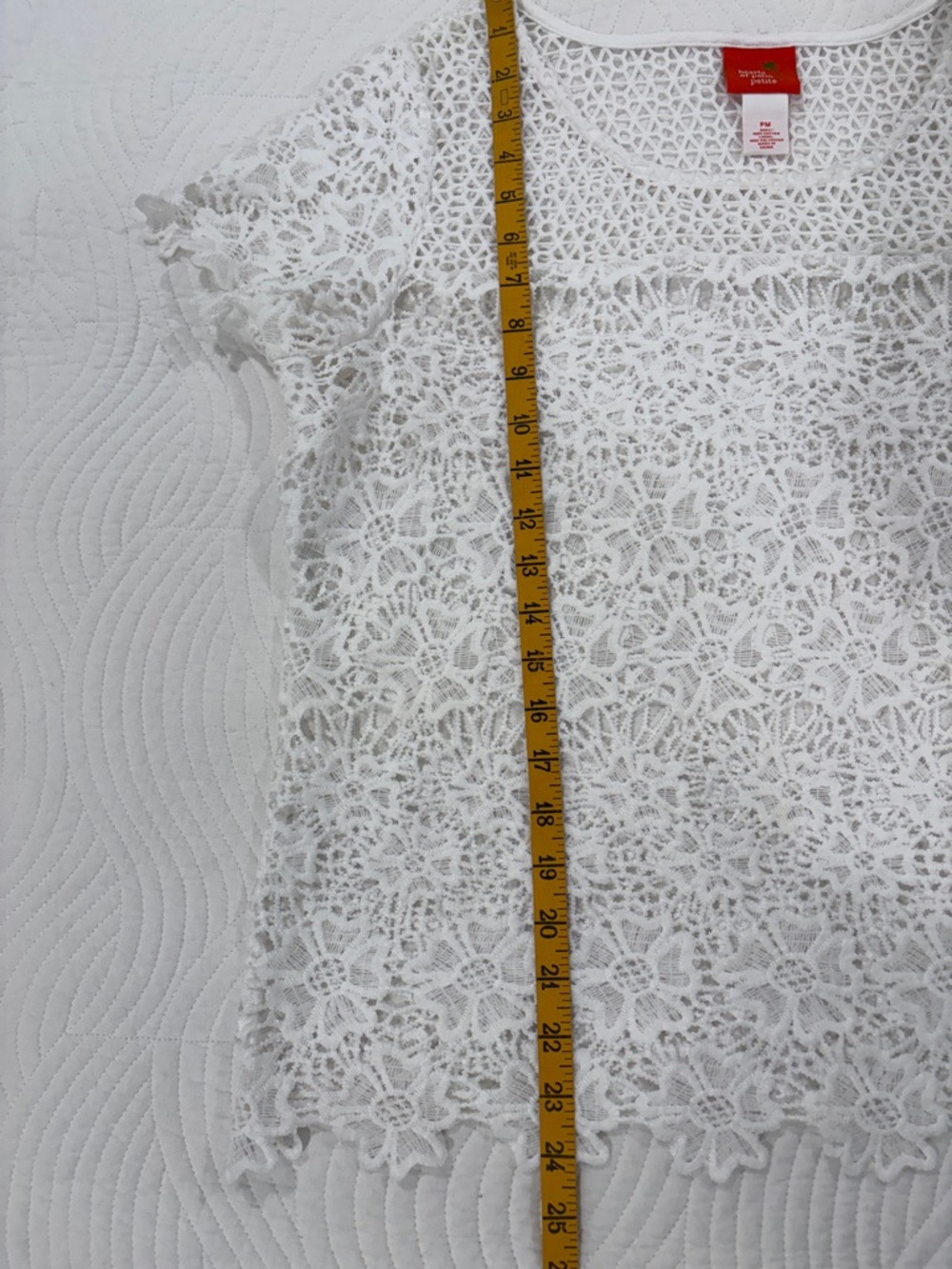 hearts of palm White Crochet Lace Short Sleeve Top - Picture 10 of 11